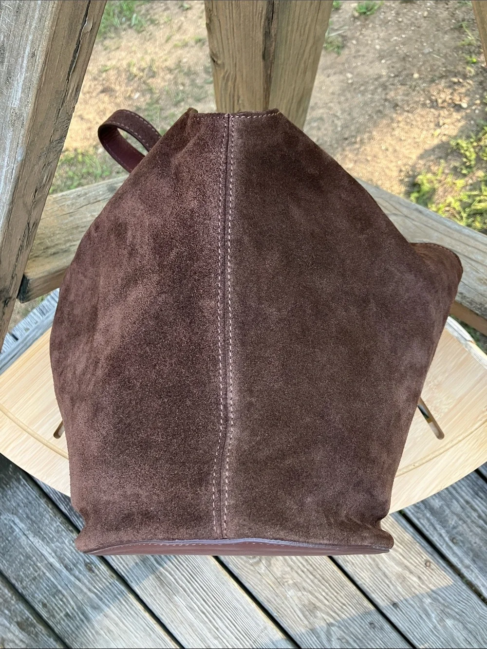 Viola Castellani Brown Suede Hobo Bag Leather Italy NWT
